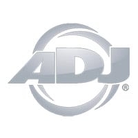 logo featuring the letters "adj" in bold, gray text with a stylized circular design in the background, capturing the essence of event lighting and rentals.